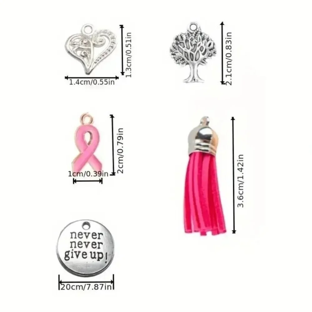 Silver and Pink Charm Keychain - Picture 5 of 5
